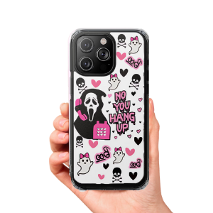 Cute Ghostface-Inspired Phone Case | Pink & Black Spooky Ghost Case | iPhone & Android
