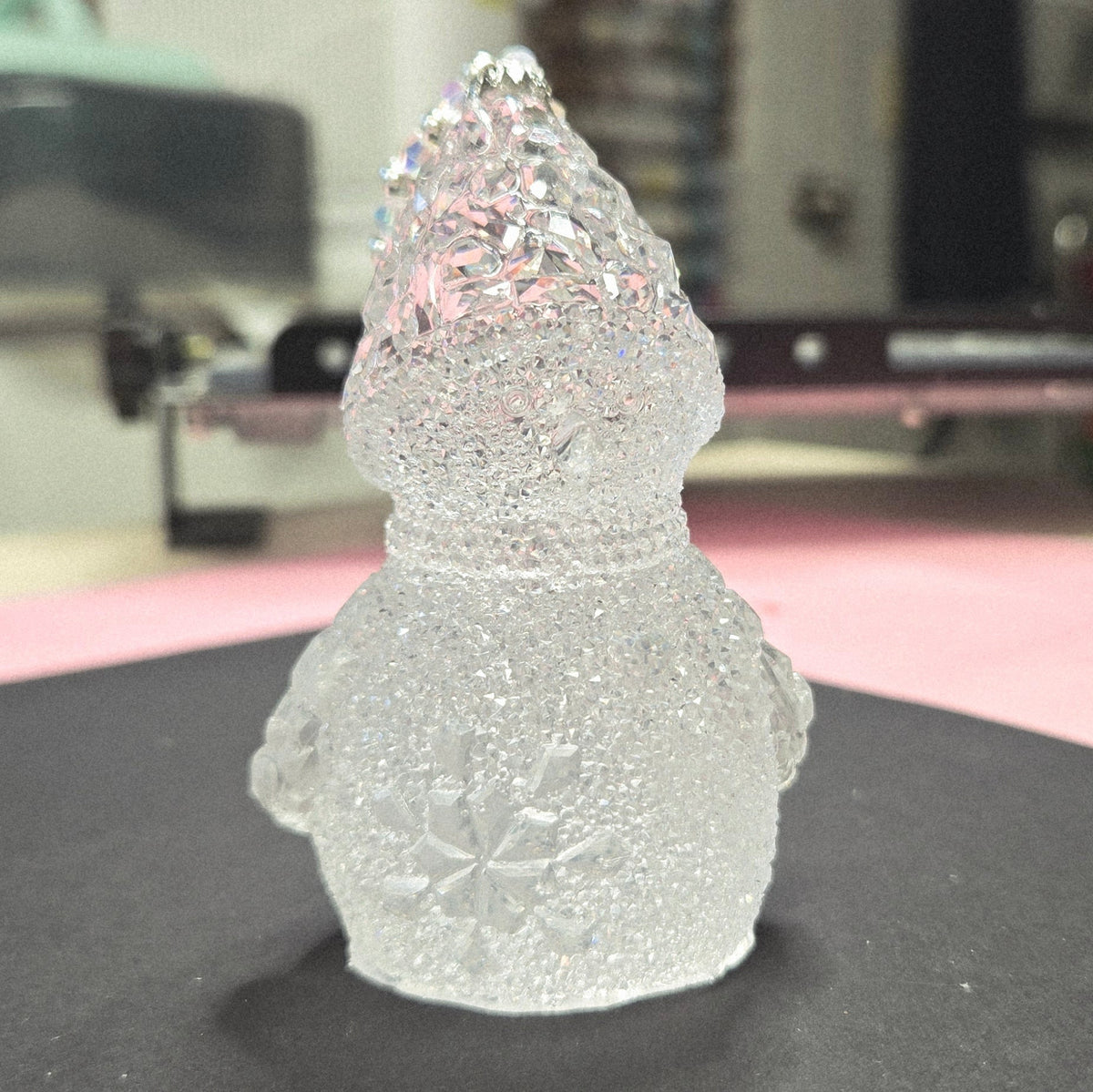 Diamond Cut Snowman | Handmade Resin Christmas Snowman Décor | Sparkling Holiday Decoration