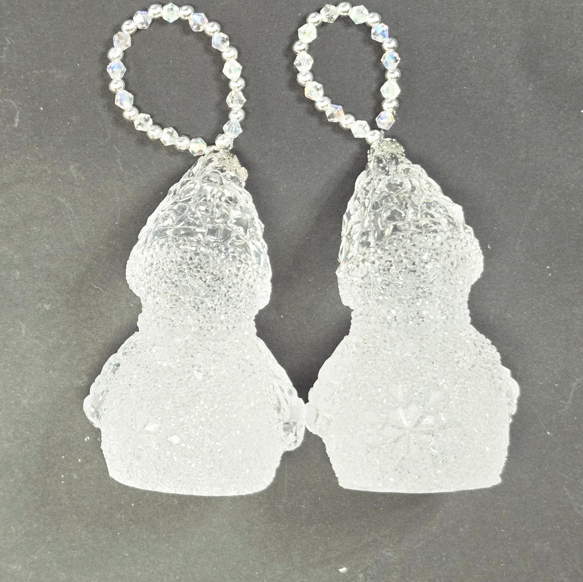 Diamond Cut Snowman | Handmade Resin Christmas Snowman Décor | Sparkling Holiday Decoration